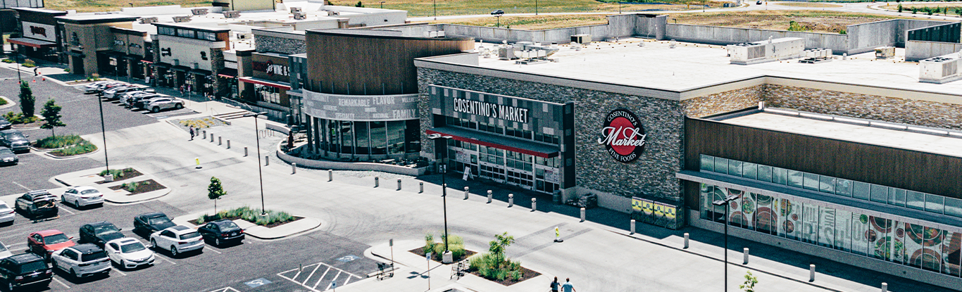 arial image of bluhawk shopping center